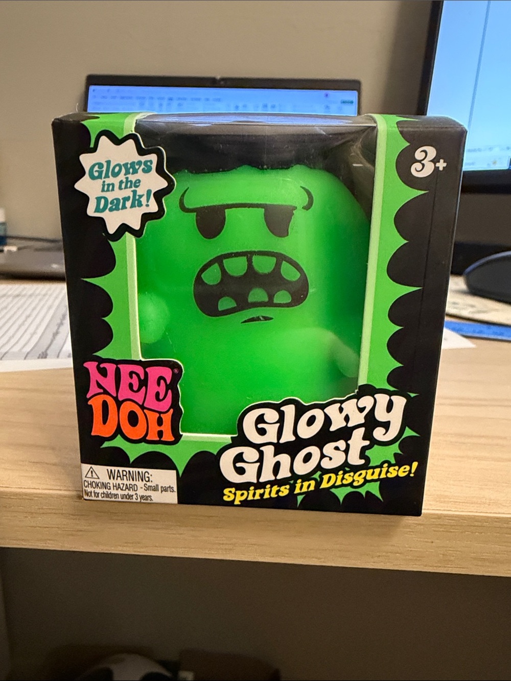 Glowy Ghost Glows-in-the-Dark Green Stress Toy